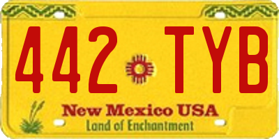 NM license plate 442TYB