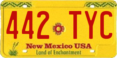NM license plate 442TYC