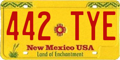 NM license plate 442TYE