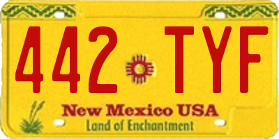 NM license plate 442TYF