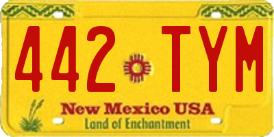 NM license plate 442TYM