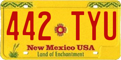 NM license plate 442TYU