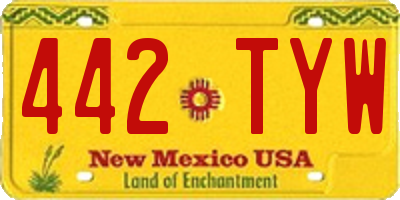 NM license plate 442TYW