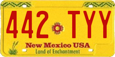 NM license plate 442TYY