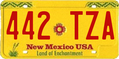 NM license plate 442TZA