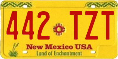 NM license plate 442TZT