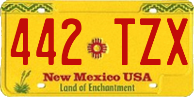 NM license plate 442TZX