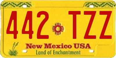 NM license plate 442TZZ