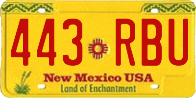 NM license plate 443RBU