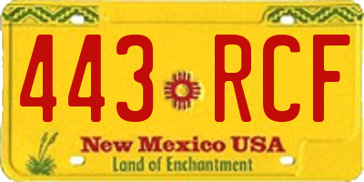 NM license plate 443RCF