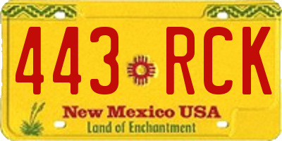 NM license plate 443RCK