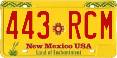 NM license plate 443RCM