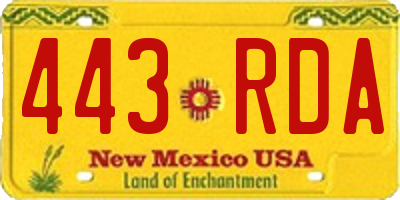 NM license plate 443RDA