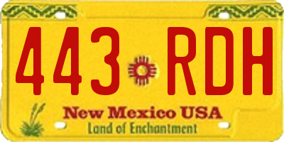 NM license plate 443RDH