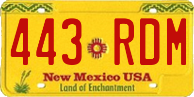 NM license plate 443RDM