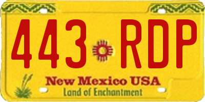 NM license plate 443RDP