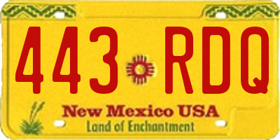 NM license plate 443RDQ
