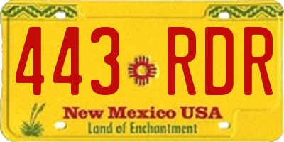 NM license plate 443RDR