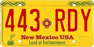 NM license plate 443RDY
