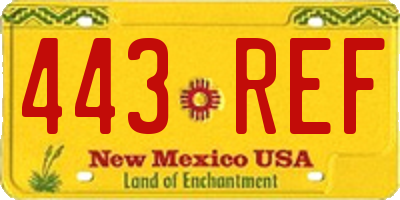 NM license plate 443REF