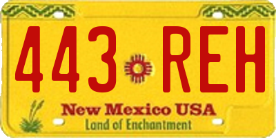 NM license plate 443REH
