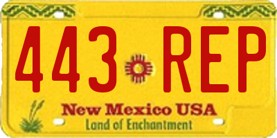 NM license plate 443REP