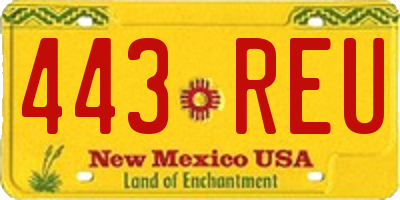 NM license plate 443REU
