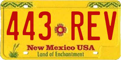 NM license plate 443REV