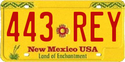 NM license plate 443REY