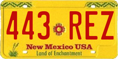NM license plate 443REZ