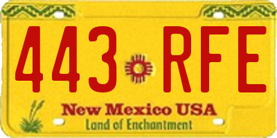 NM license plate 443RFE