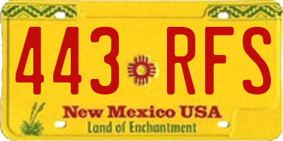 NM license plate 443RFS