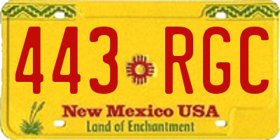 NM license plate 443RGC