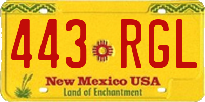 NM license plate 443RGL