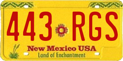 NM license plate 443RGS