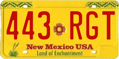 NM license plate 443RGT