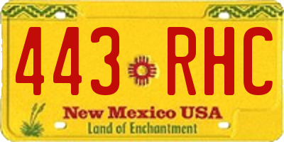 NM license plate 443RHC