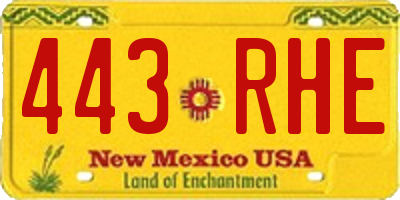 NM license plate 443RHE