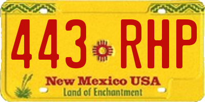 NM license plate 443RHP