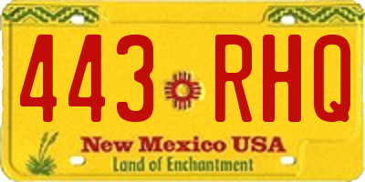 NM license plate 443RHQ