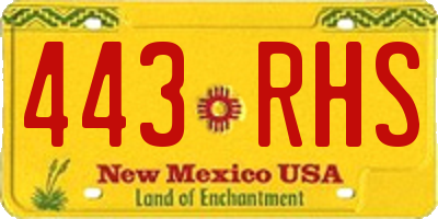 NM license plate 443RHS