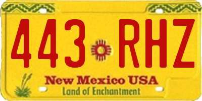 NM license plate 443RHZ
