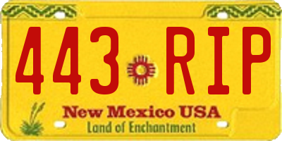 NM license plate 443RIP