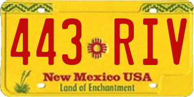 NM license plate 443RIV