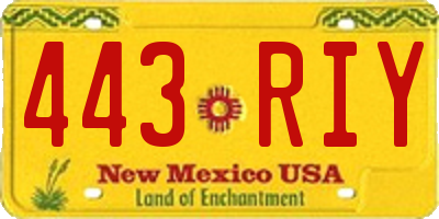 NM license plate 443RIY