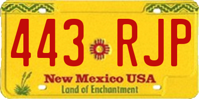 NM license plate 443RJP