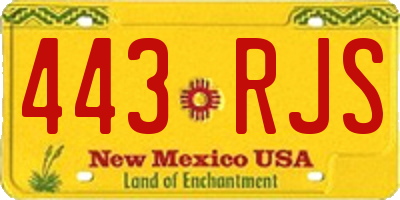 NM license plate 443RJS