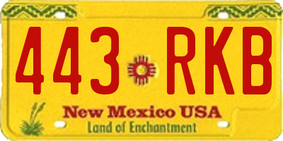 NM license plate 443RKB