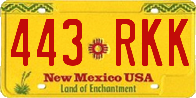 NM license plate 443RKK