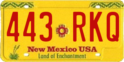 NM license plate 443RKQ